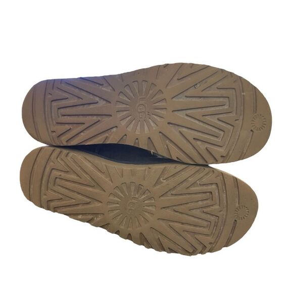 UGG Keely Short Boots Navy Blue Suede Toggle - Picture 5 of 8